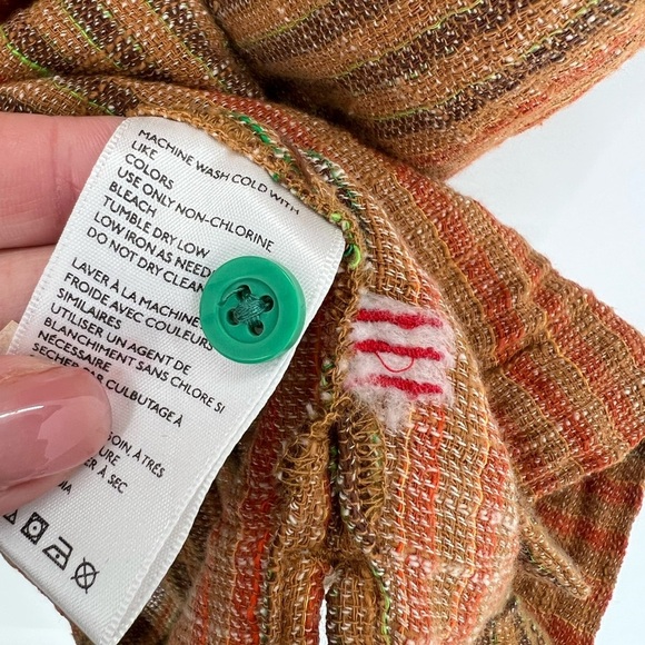 BDG Men’s Eli Striped Camp Collar Short Sleeve Button Down Shirt In Brown Multi - Picture 6 of 8